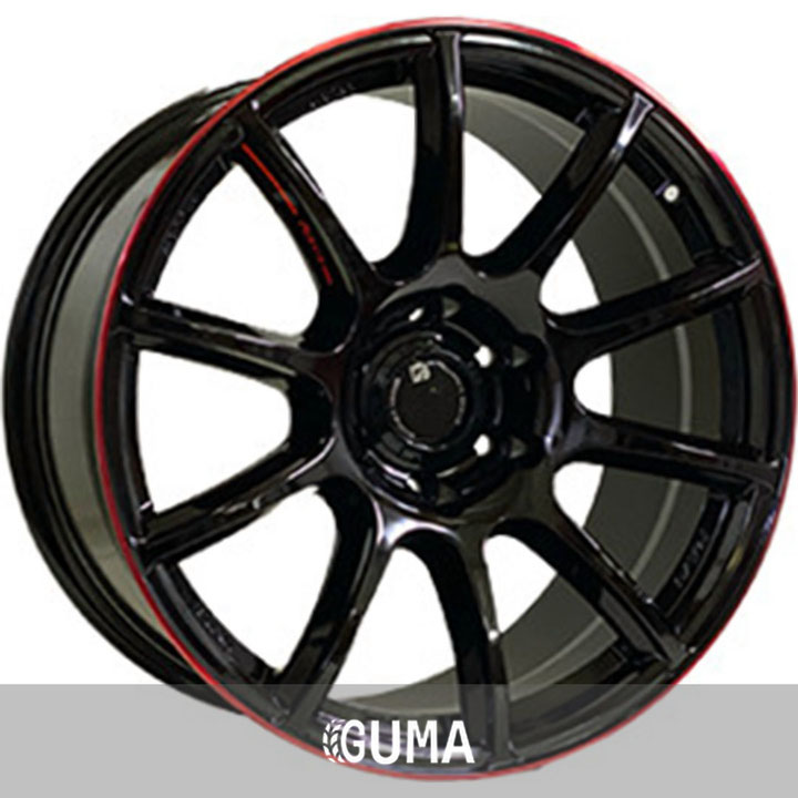 off road wheels ow1012 glossy black red line riva red r18 w8 pcd6x139.7 et10 dia110.5