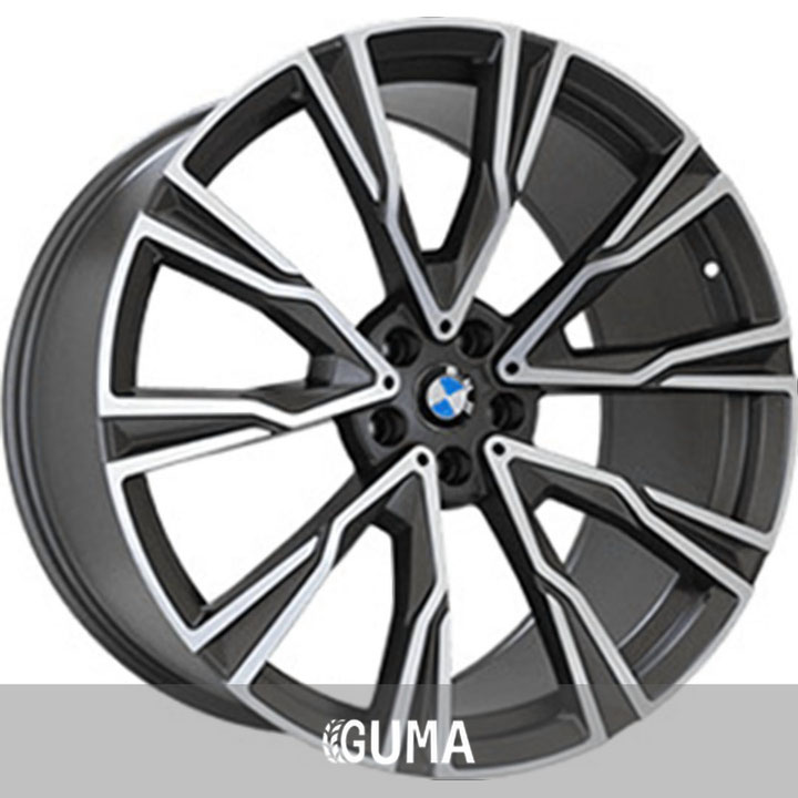 replica forged b987 matte graphite with matte polished r20 w8.5 pcd5x112 et35 dia66.6