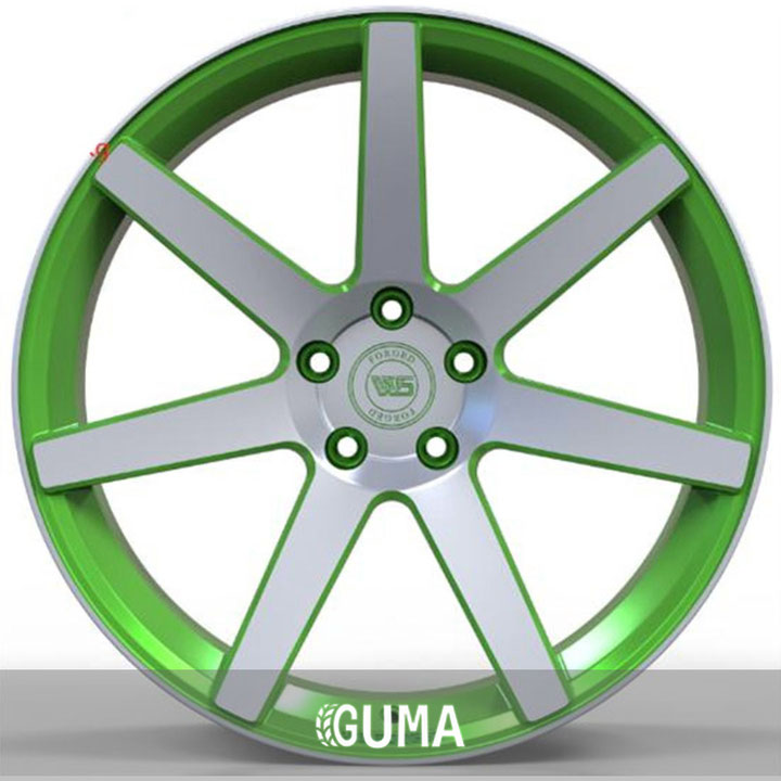 ws forged ws1245 matte green with machined face r20 w9.5 pcd5x115 et18 dia71.6