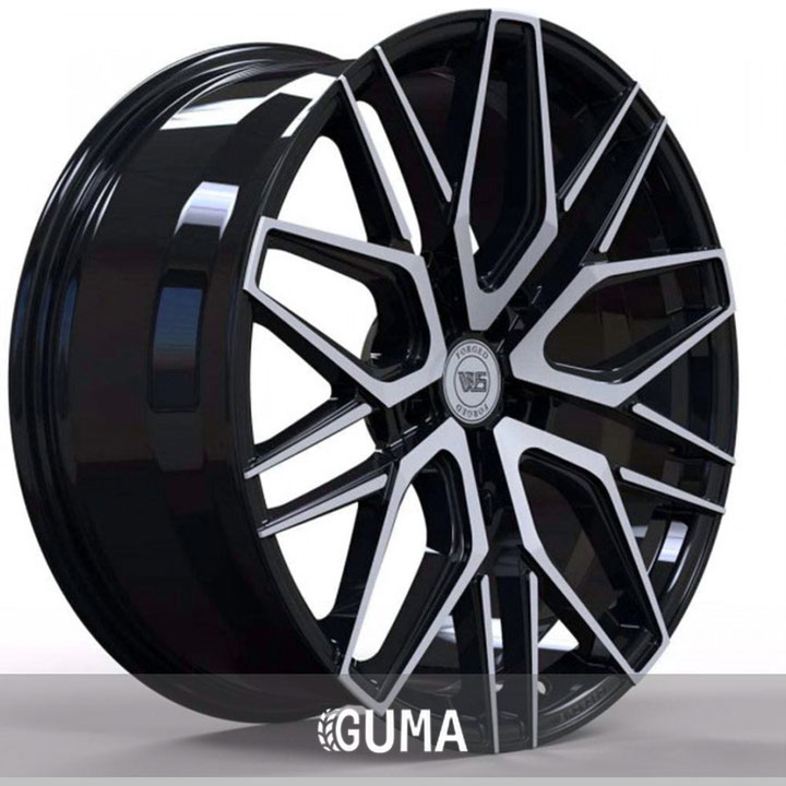 ws forged ws1281 gloss black with machined face r20 w10.5 pcd5x112 et40 dia66.5