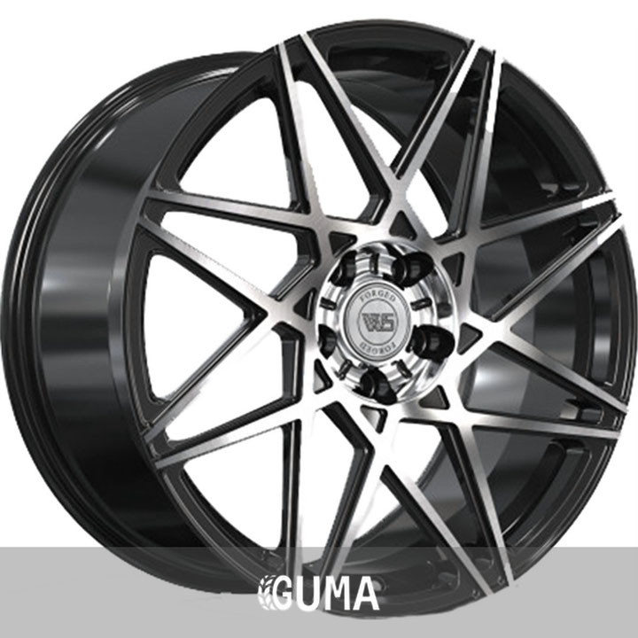 ws forged ws2107 gloss black with machined face r19 w9.5 pcd5x114.3 et52.5 dia70.5