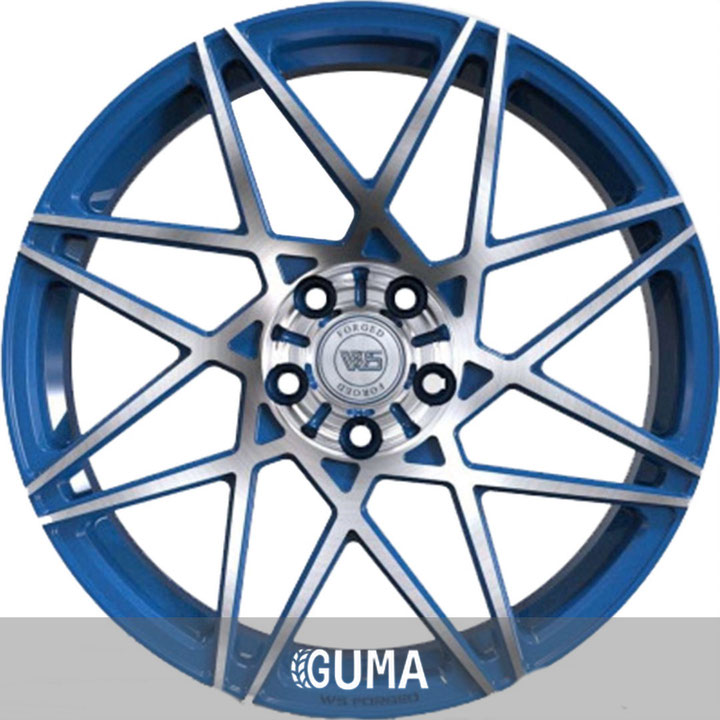 ws forged ws2107 gloss blue with machined face r19 w9.5 pcd5x114.3 et52.5 dia70.5
