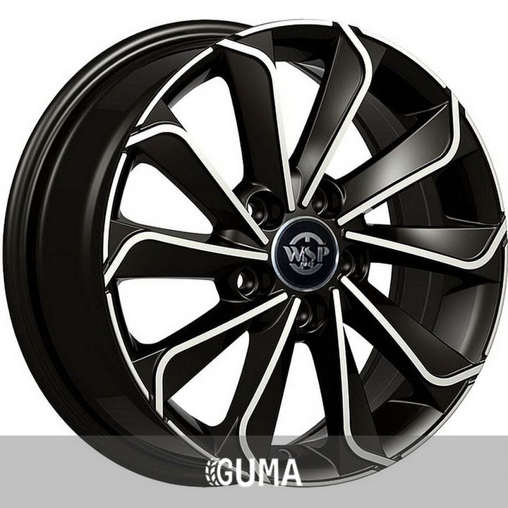 wsp italy volkswagen wd003 corinto glossy black polished r16 w6.5 pcd5x112 et46 dia57.1